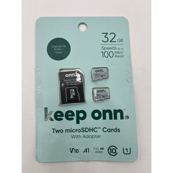 Micro SDHC 2 Cards with Adapter, 32 GB Speeds up to 100 MB - Picture 1 of 2